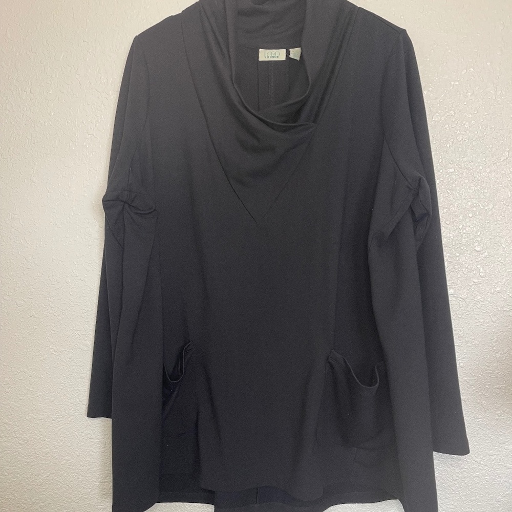 Logo Lounge Black Cowl Neck Sweater Size 2x